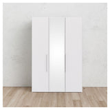 Larvik Wardrobe with 3 doors and mirror - Mat White