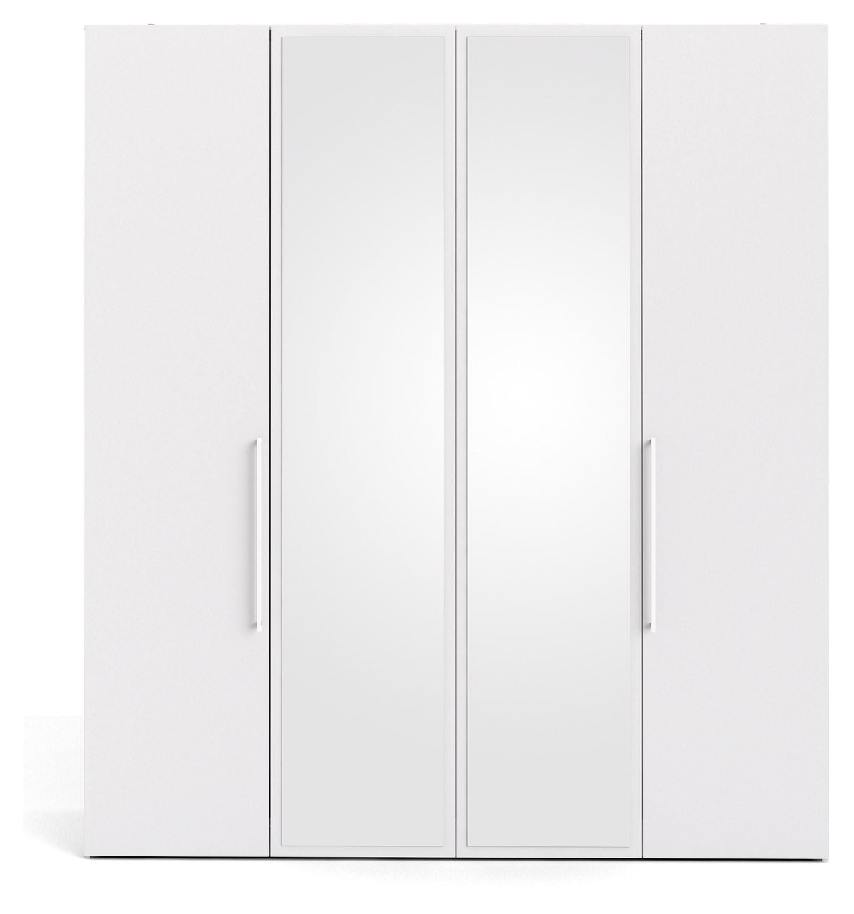 Larvik Wardrobe with 4 doors and mirror - Mat White