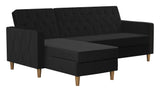 Liberty Sofa bed with chaise longue, Black