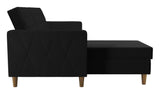 Liberty Sofa bed with chaise longue, Black