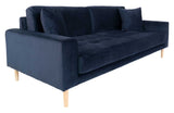 Lido 3-pers. Sofa, Dark Blue Velvet