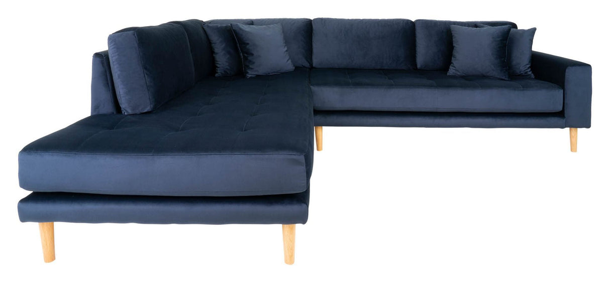 Lido Corner Sofa Left-Facing Open End, Blue Velvet