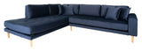 Lido Corner Sofa Left-Facing Open End, Blue Velvet