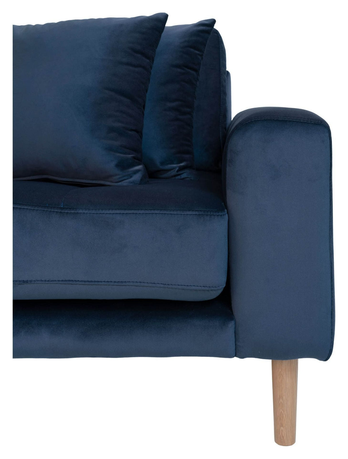 Lido Lounge Sofa with left-facing chaise, Dark blue Velvet