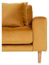 Lido Lounge Sofa with left-facing chaise, Mustard yellow Velvet