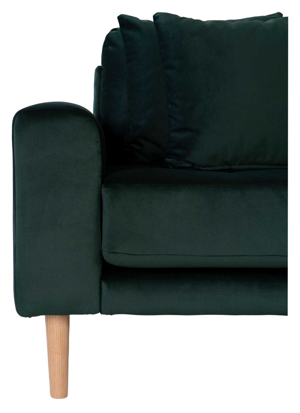 Lido Lounge Bed with Right-facing Chaise, Dark Green Velvet