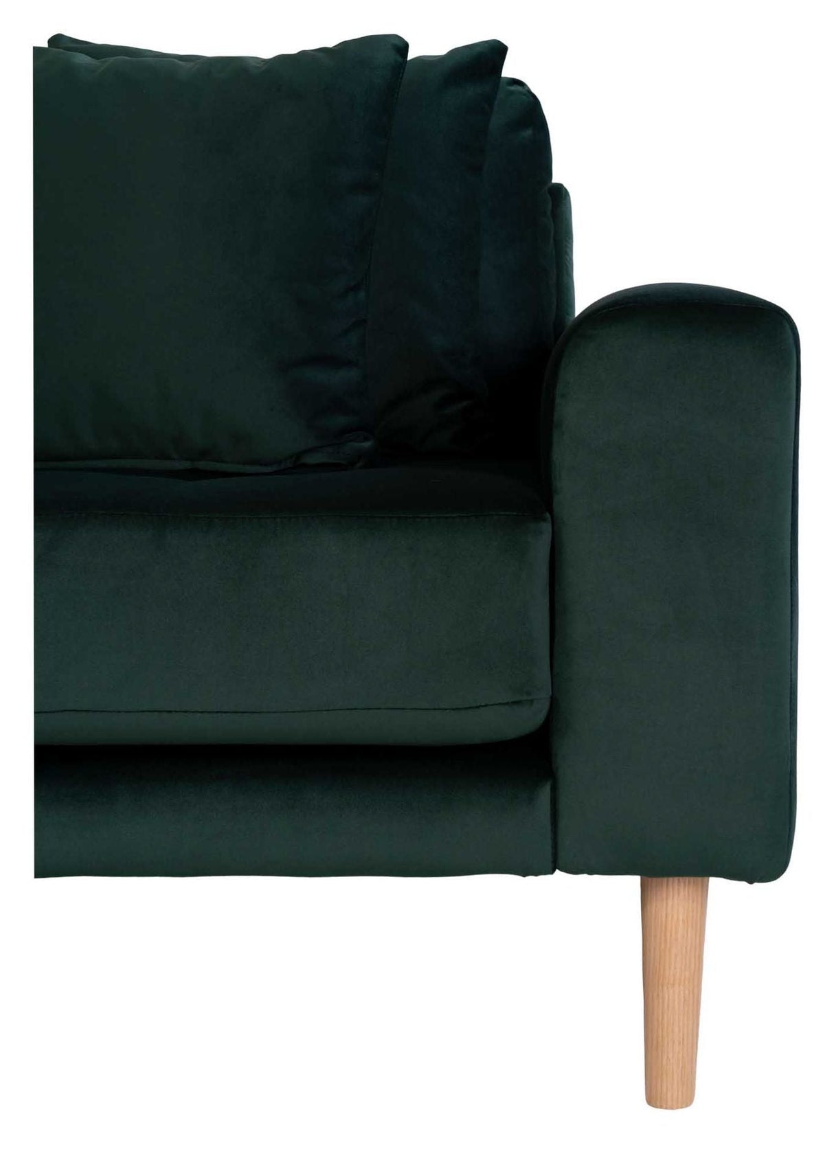 Lido Lounge Bed with Left-facing Chaise, Dark Green Velvet