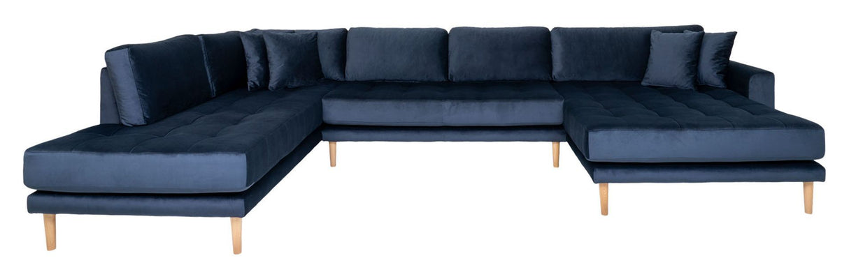 Lido U-sofa w. open end Right facing, Dark blue