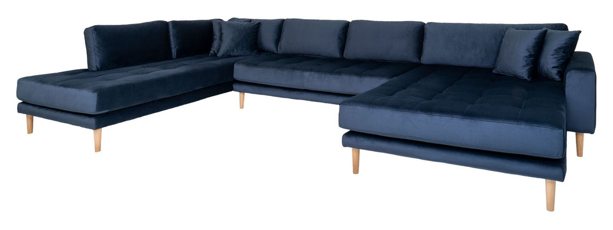 Lido U-sofa w. open end Right facing, Dark blue