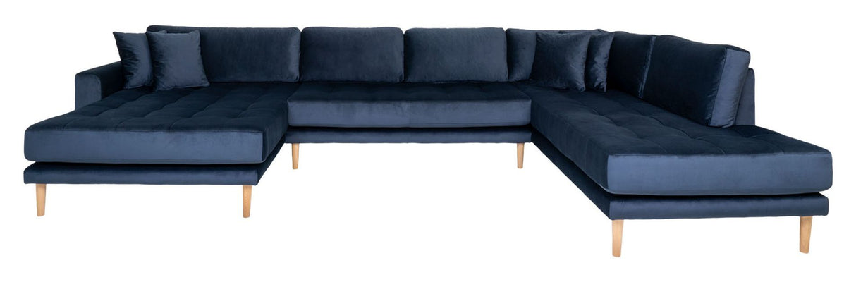 Lido U-sofa w. open end Left facing, Dark blue