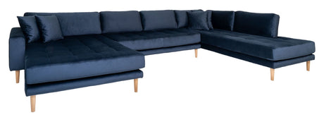 Lido U-sofa w. open end Left facing, Dark blue