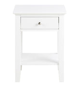 Linnea Bedside table with drawer 34x45, White painted