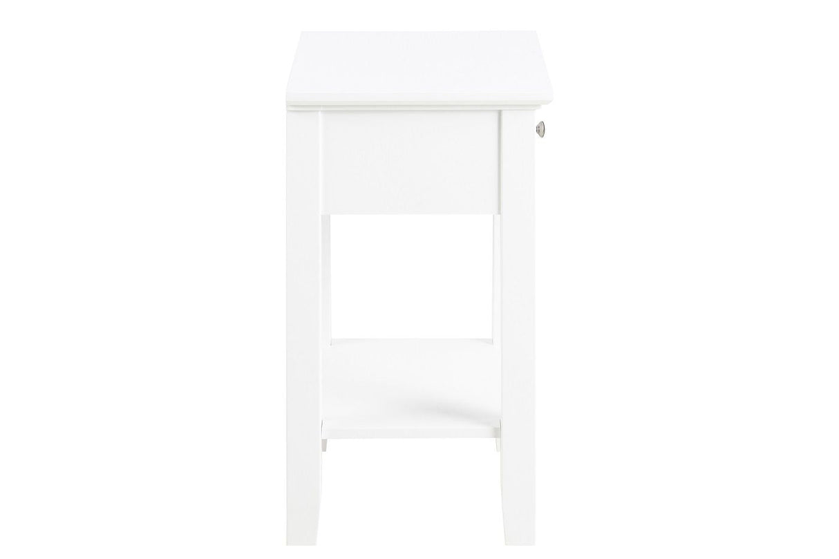 Linnea Bedside table with drawer 34x45, White painted