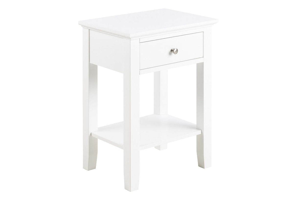 Linnea Bedside table with drawer 34x45, White painted