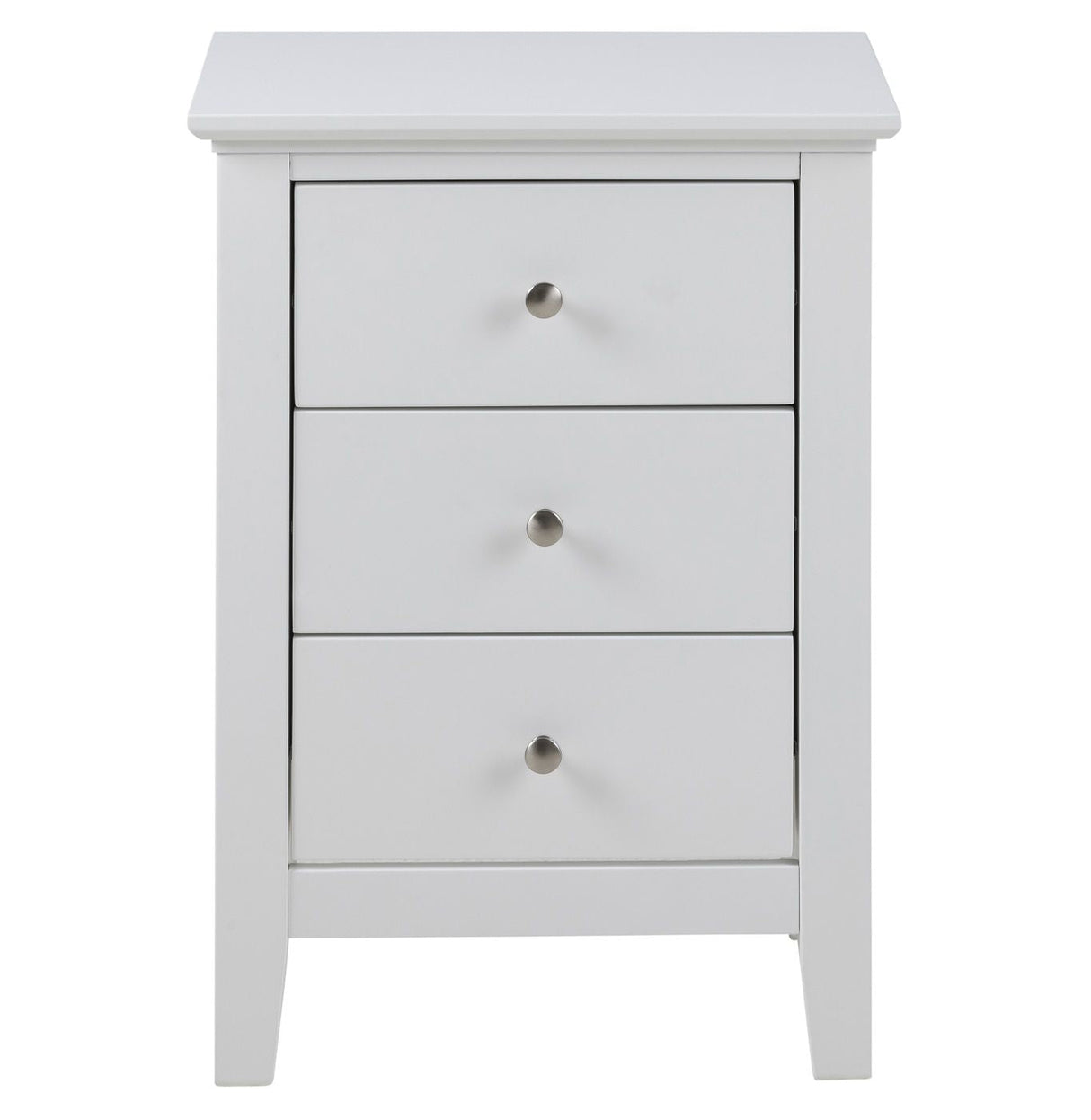 Linnea Bedside table MDF white painted, 3 drawers