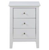 Linnea Bedside table MDF white painted, 3 drawers