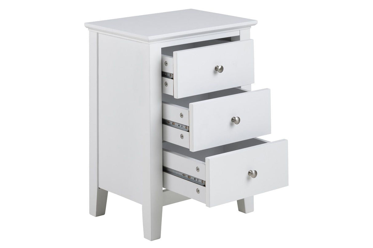 Linnea Bedside table MDF white painted, 3 drawers