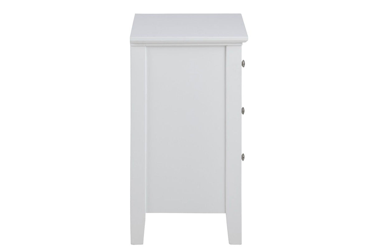 Linnea Bedside table MDF white painted, 3 drawers