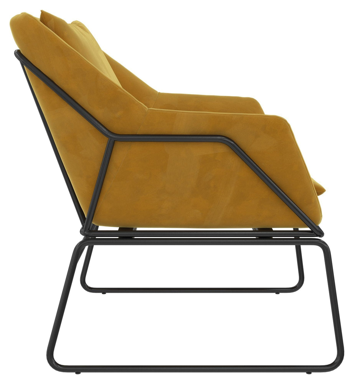 Avery Lounge Chair, Mustard yellow velvet