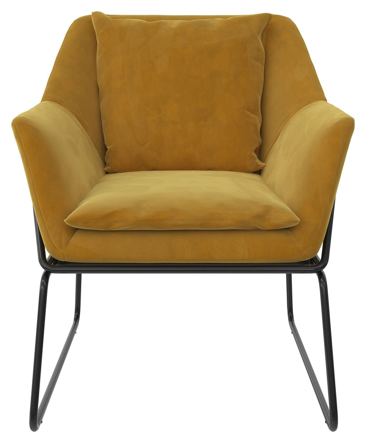 Avery Lounge Chair, Mustard yellow velvet