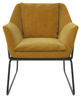 Avery Lounge Chair, Mustard yellow velvet