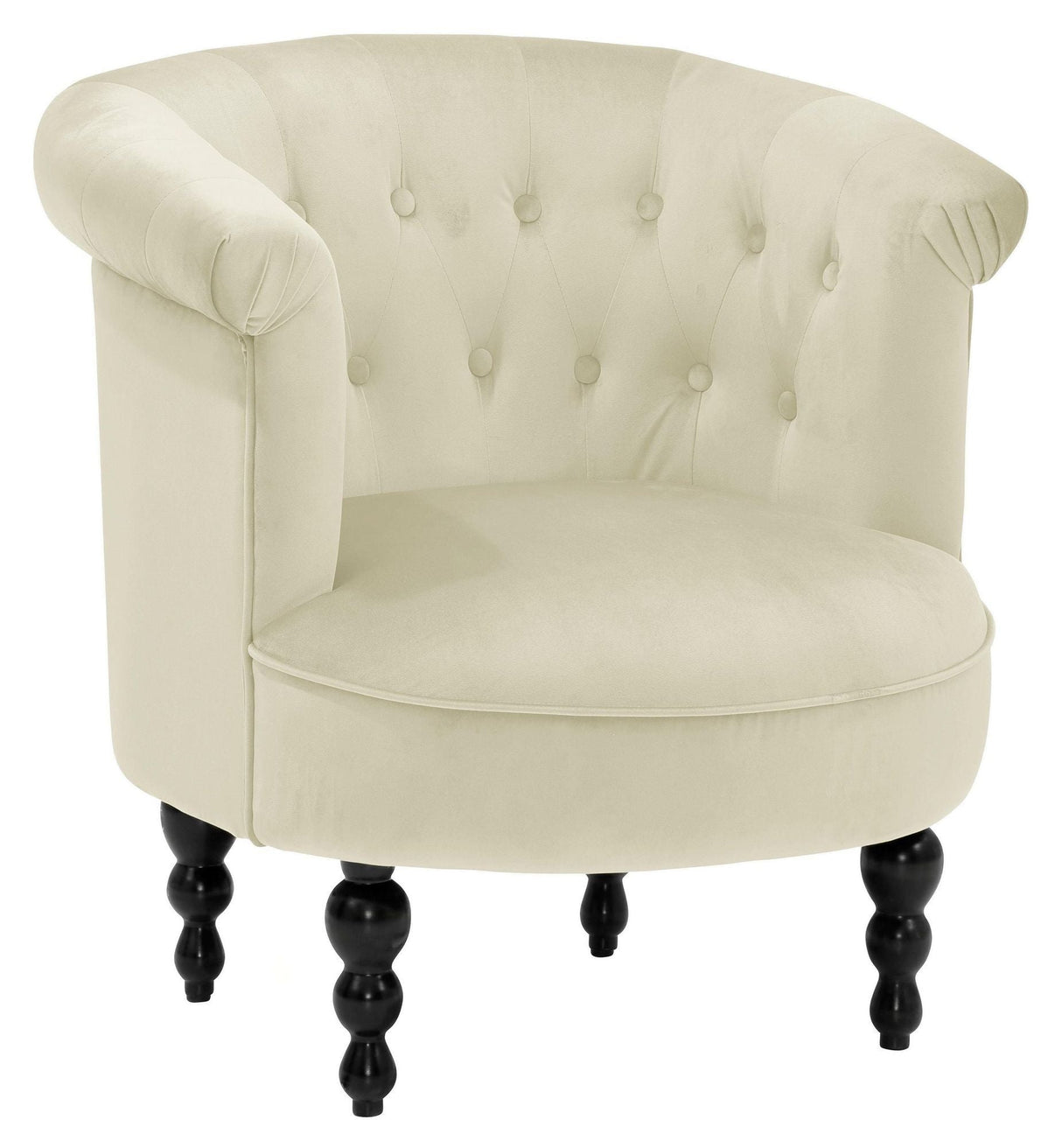 Bergamon armchair with cream velvet