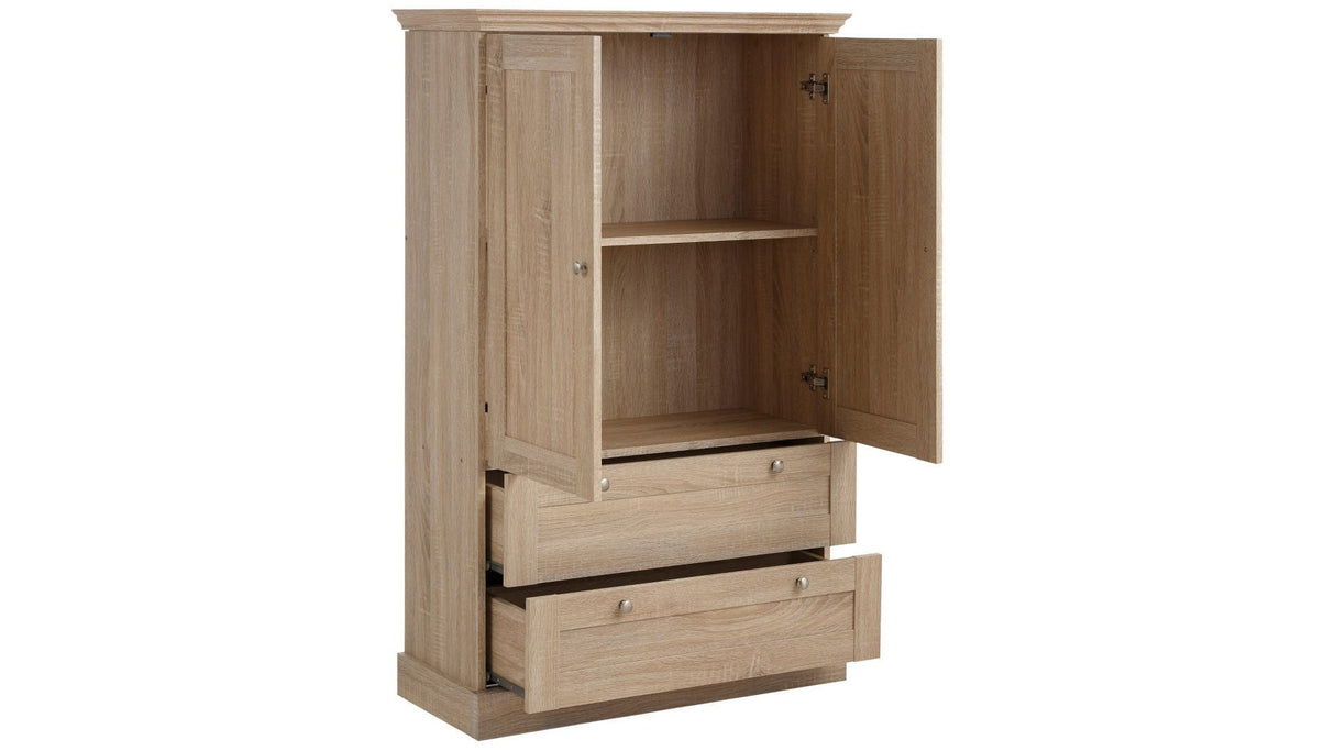 Birk Wardrobe Nature, w/2 doors and drawers