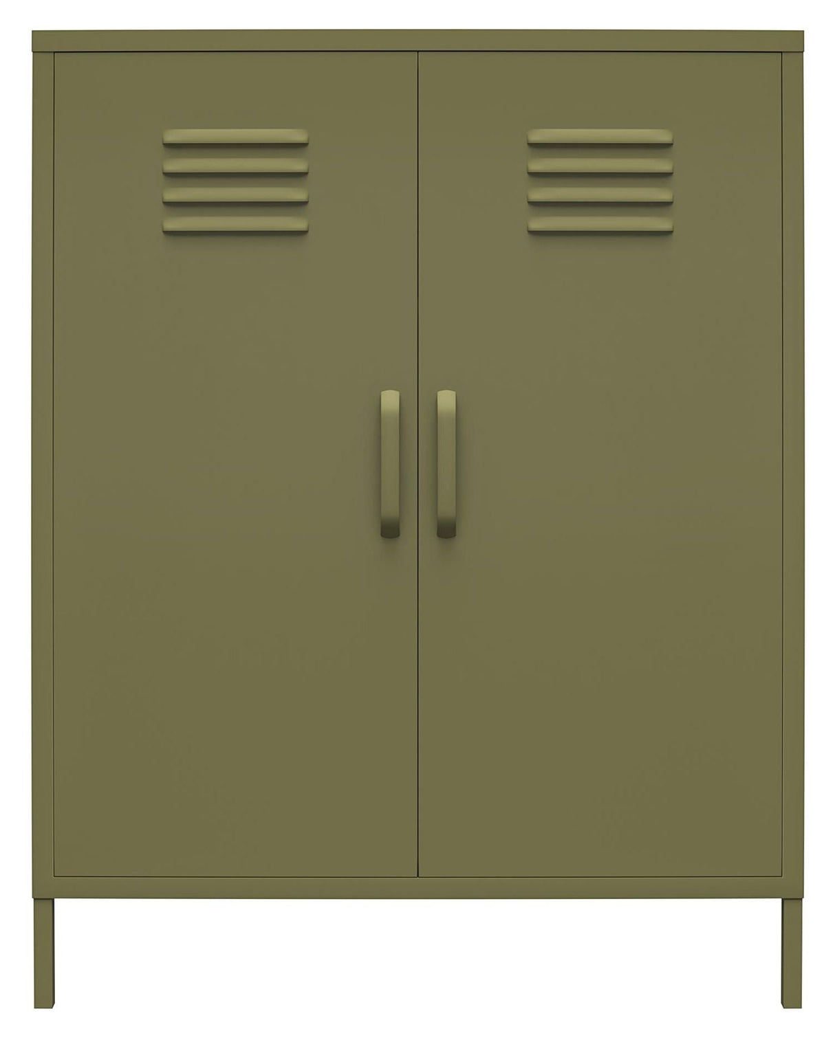 Bradford Metal cabinet with two doors, Olive green