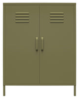 Bradford Metal cabinet with two doors, Olive green