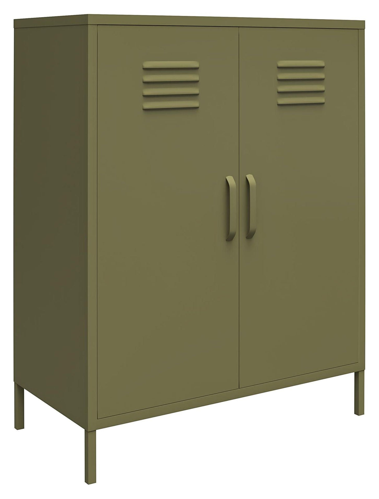 Bradford Metal cabinet with two doors, Olive green