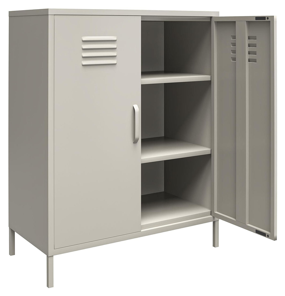 Bradford Metal cabinet with two doors, Taupe