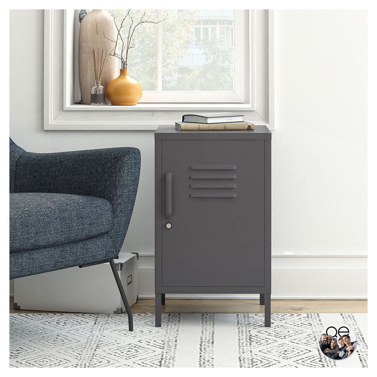 Bradford Side table, Gray metal