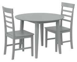 Brooks Dining table set with 2 chairs, Gray