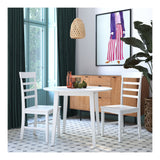 Brooks Dining table set with 2 chairs, White