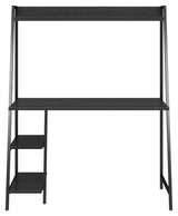 Bushwick Ladder Desk, Black Oak on Black Metal