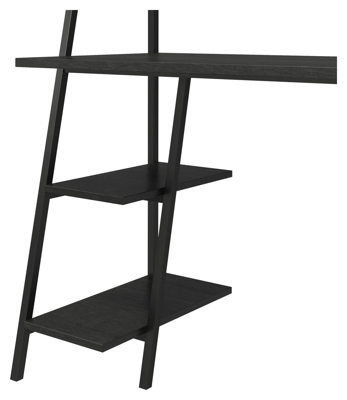 Bushwick Ladder Desk, Black Oak on Black Metal