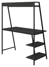 Bushwick Ladder Desk, Black Oak on Black Metal