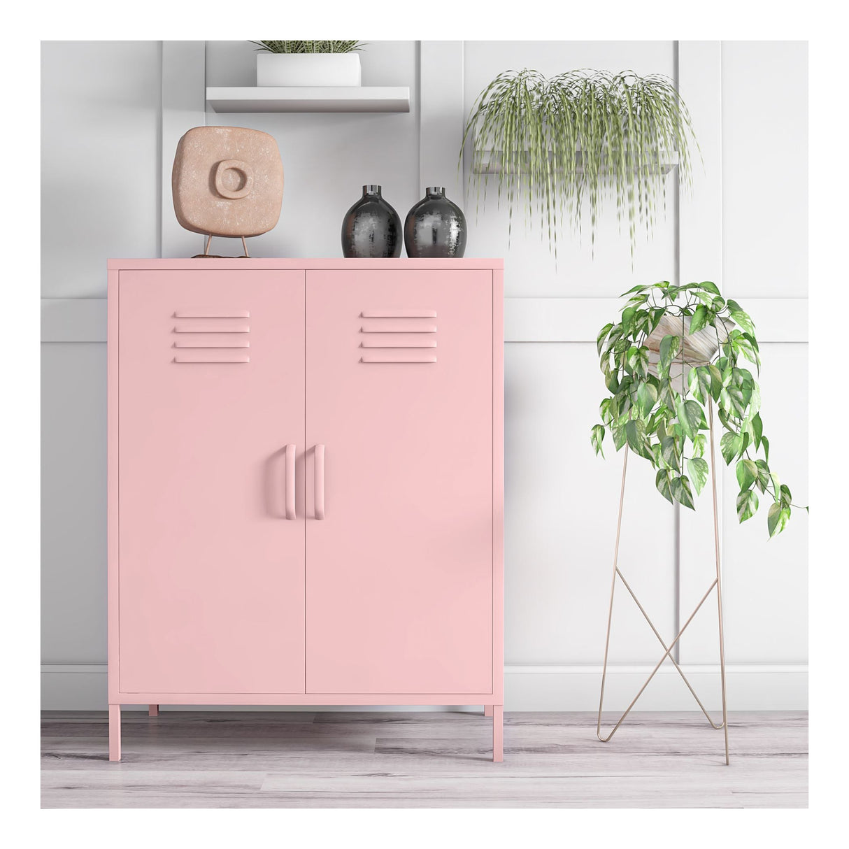 Cache 2-Door Storage Cabinet, Bashful Pink, 102x80x40