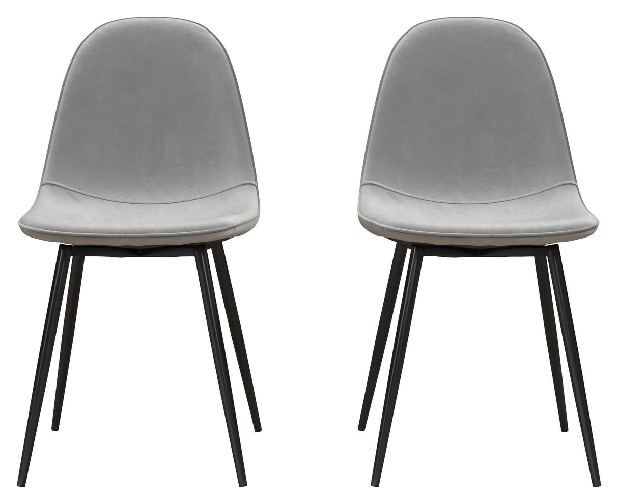 Calvin Dining Chair in Gray Velour