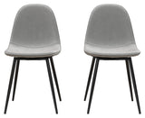 Calvin Dining Chair in Gray Velour