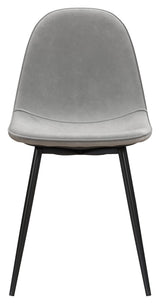 Calvin Dining Chair in Gray Velour