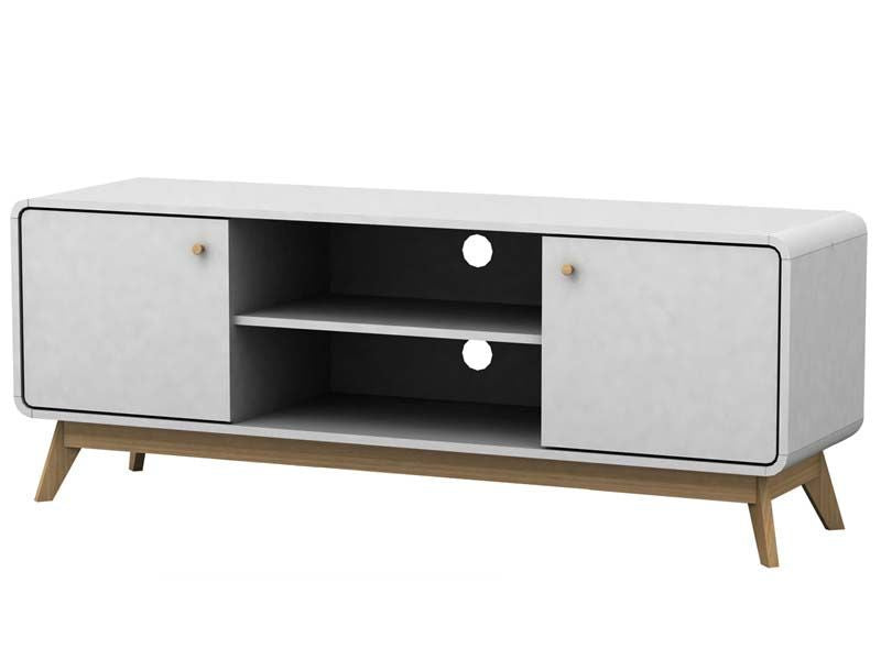 Carl TV Table White with Doors