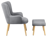 Caroline Armchair with footstool, teddy gray