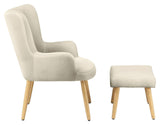 Caroline Armchair with footstool, teddy white