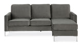 Chapman 2-seater sofa, Gray velvet