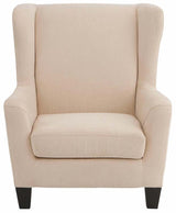 Chili Armchair w. Stool, Cream Microfiber