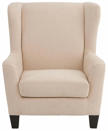 Chili Armchair w. Stool, Cream Microfiber