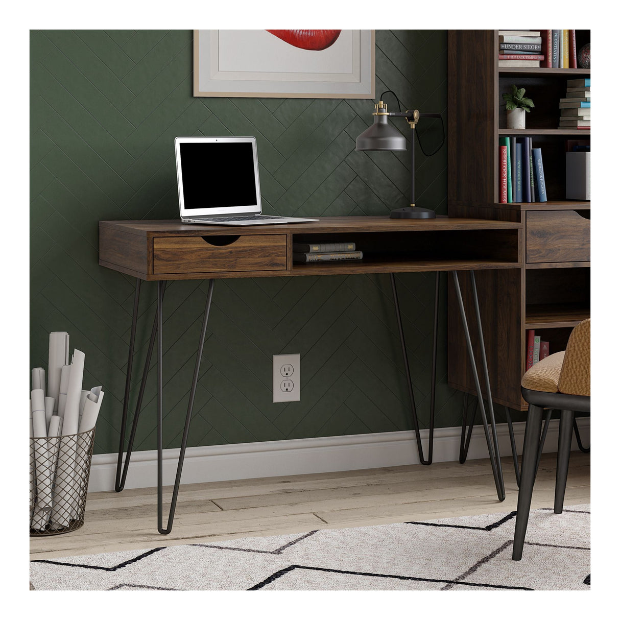 Concord Desk with Drawer, Walnut