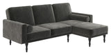 Edison Sectional Sofa Bed Gray Velvet