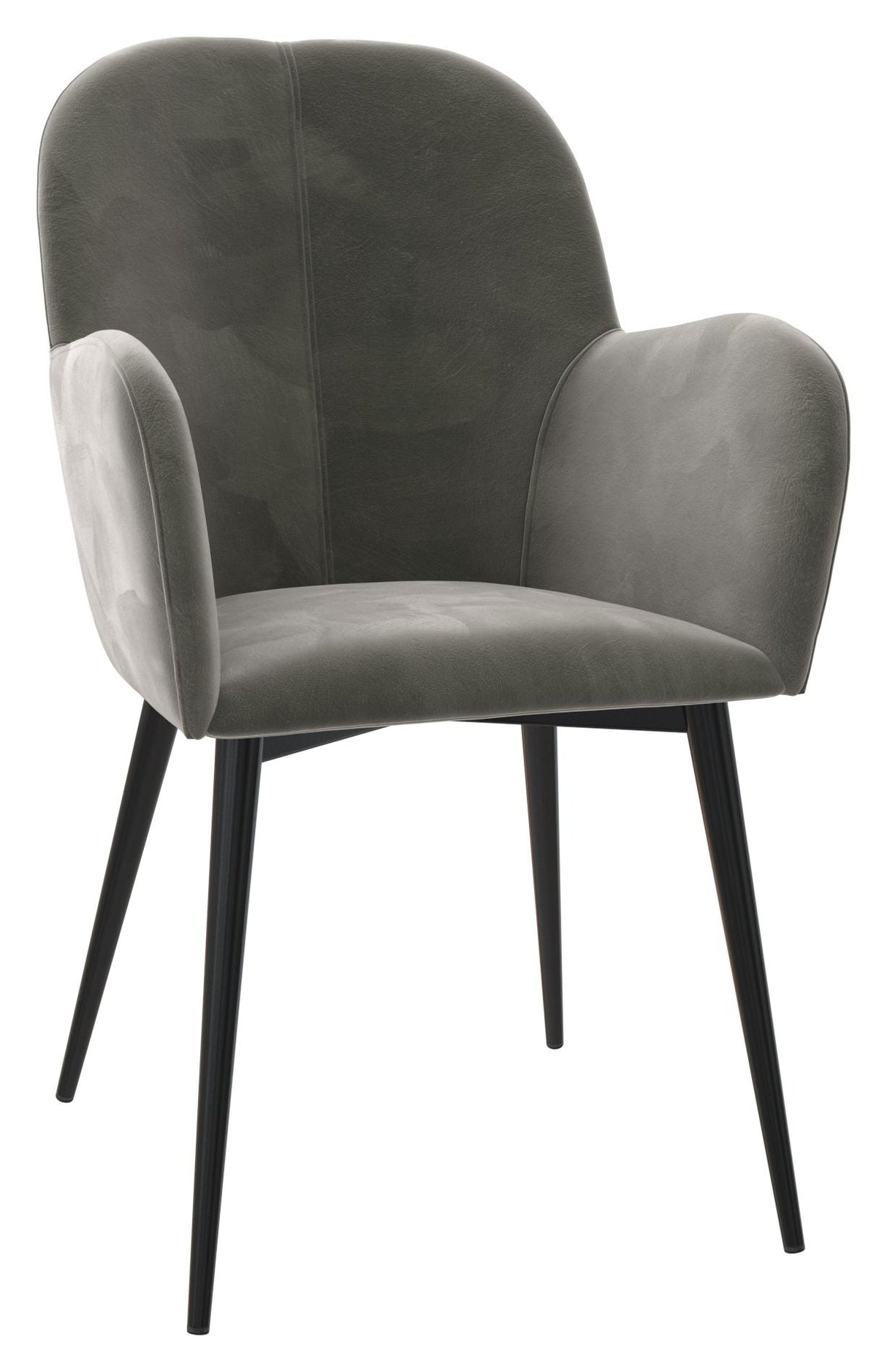 Fallon Lounge Chair, Gray velvet